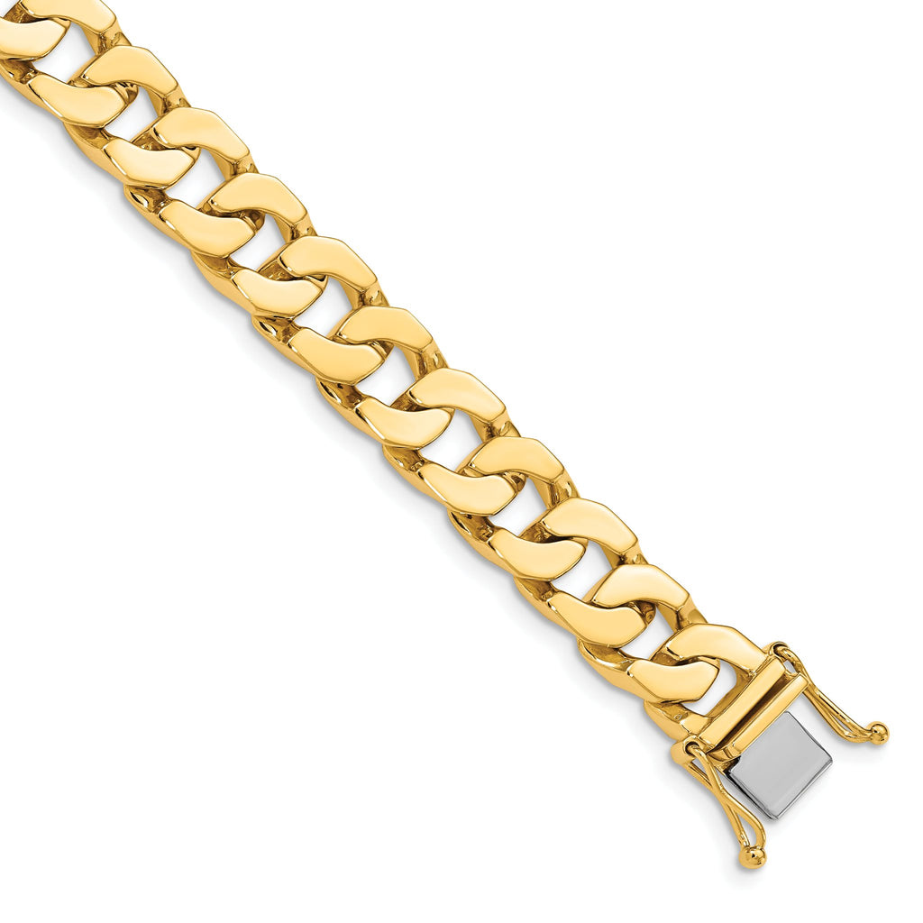 Fancy Chain Bracelet in 14K Yellow Gold, 10mm, 1 Inch - Sophia Jewelers