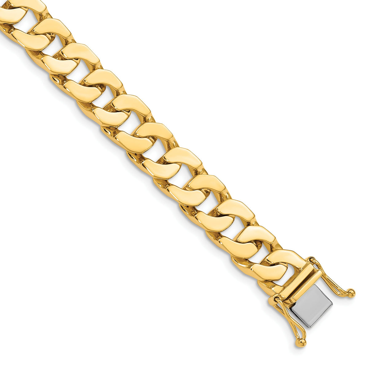 Fancy Chain Bracelet in 14K Yellow Gold, 10mm, 1 Inch - Sophia Jewelers