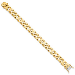 14K 8 inch 11.6mm Hand Polished Fancy Link with Box Catch Bracelet