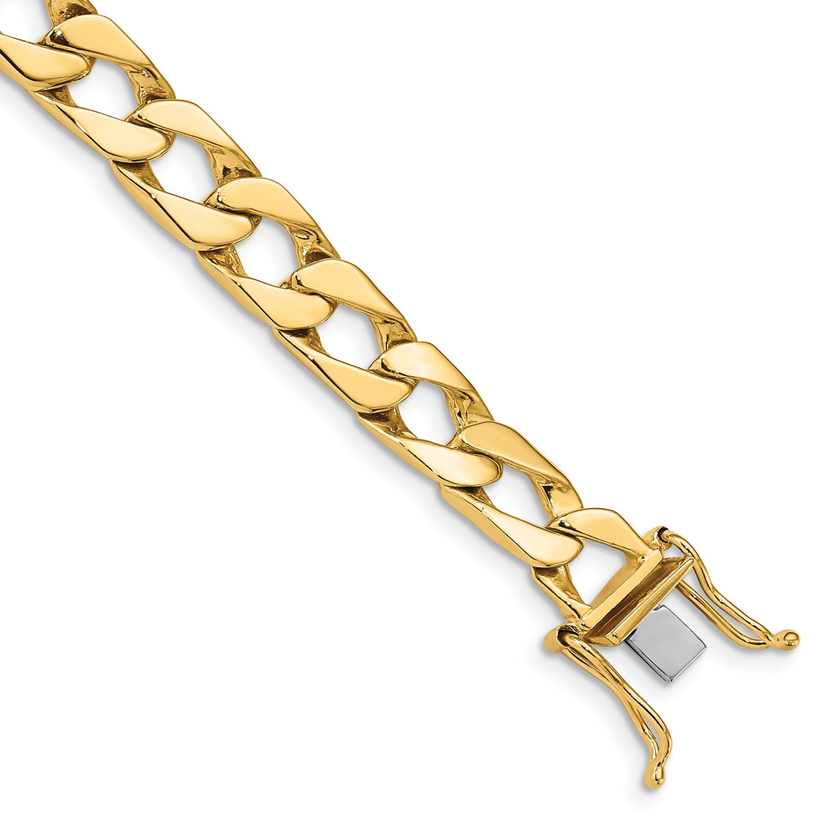 Fancy Chain Bracelet in 14K Yellow Gold, 7.9mm, 1 Inch - Sophia Jewelers