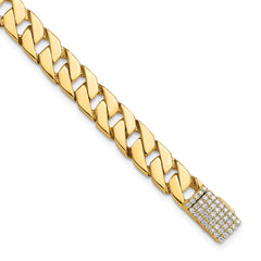 14k 1/2 carat Lab Grown Diamond VS+ F+ 8 inch 7.4mm Hand-Polished Fashion Link Bracelet