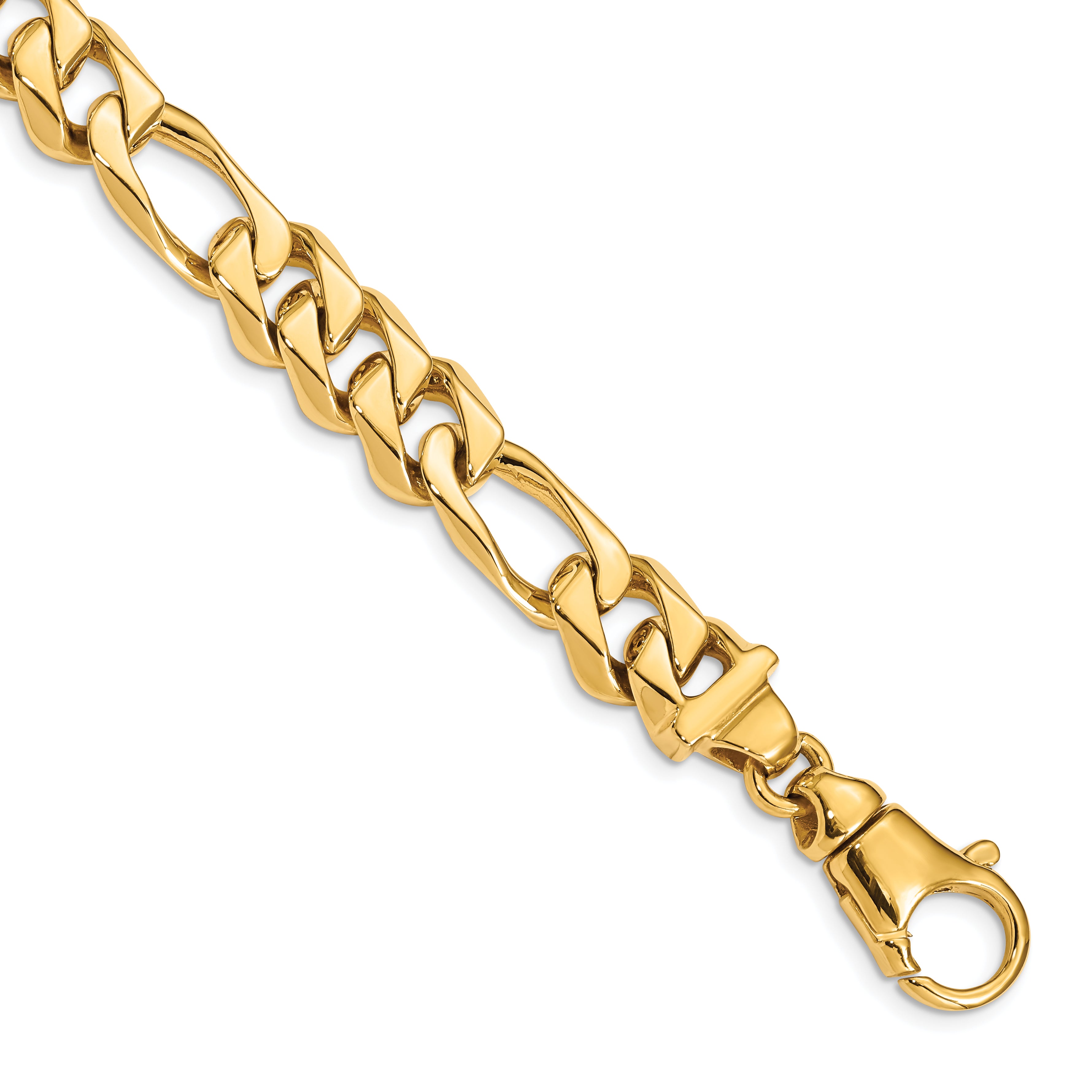 14K 10.9mm Hand Polished Fancy Link with Fancy Lobster Clasp Chain