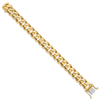 14K 9 inch 16.15mm Hand Polished Fancy Link with Box Catch Clasp Bracelet