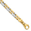 14K Two-tone 8.5mm Hand Polished Fancy Link with Fancy Lobster Clasp Chain