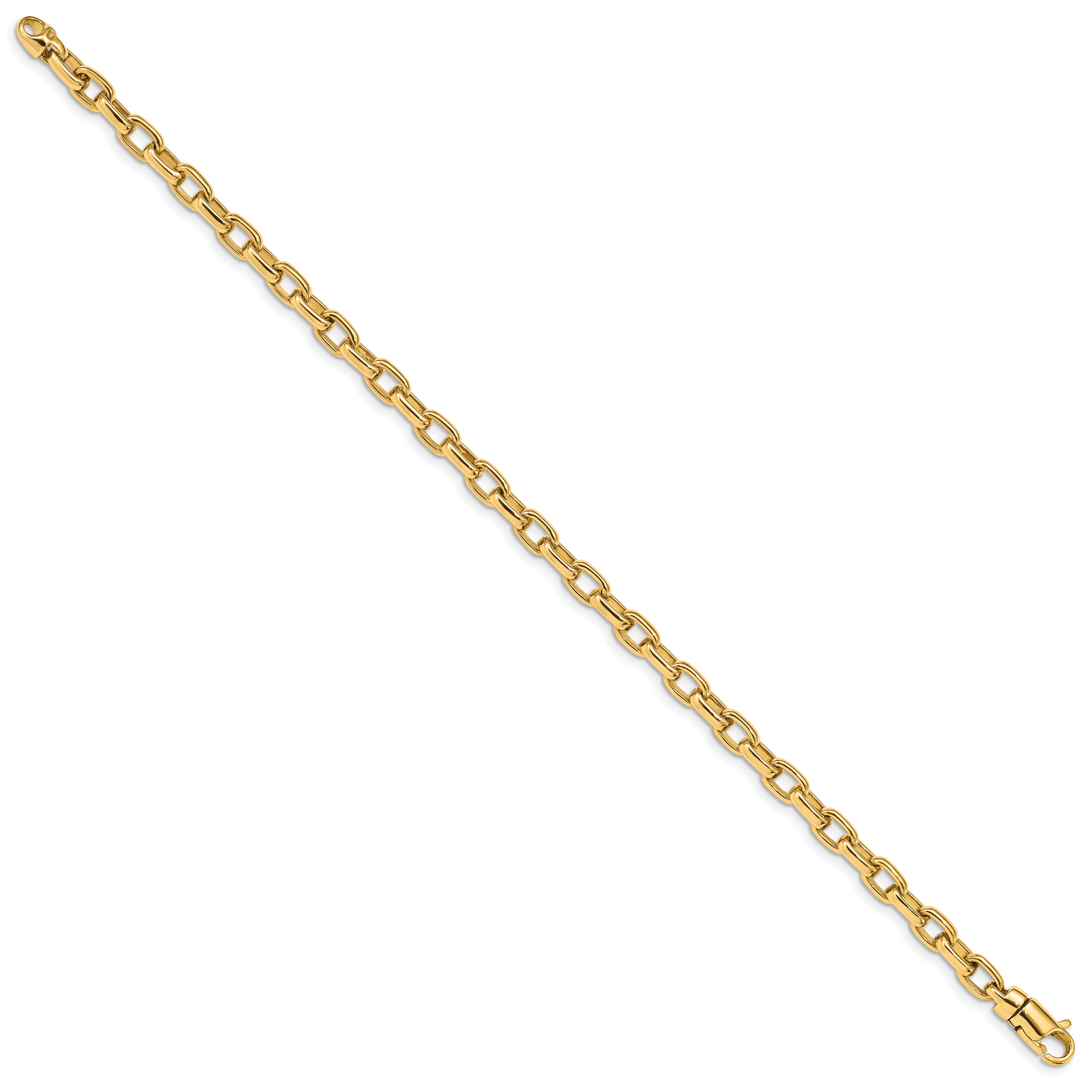 14K 7.25 inch 5mm Hand Polished Fancy Link with Lobster Clasp Bracelet Secondary image