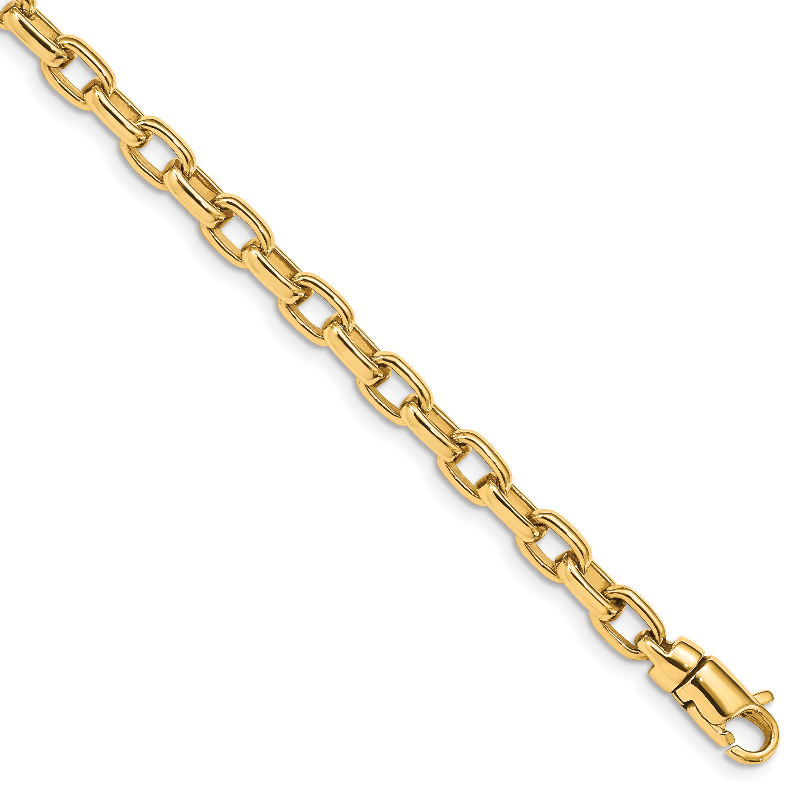 14K 8.25 inch 5mm Hand Polished Fancy Link with Lobster Clasp Bracelet Main image