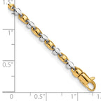 14K Two-tone 8 inch 2.6mm Hand Polished Fancy Link with Lobster Clasp Bracelet
