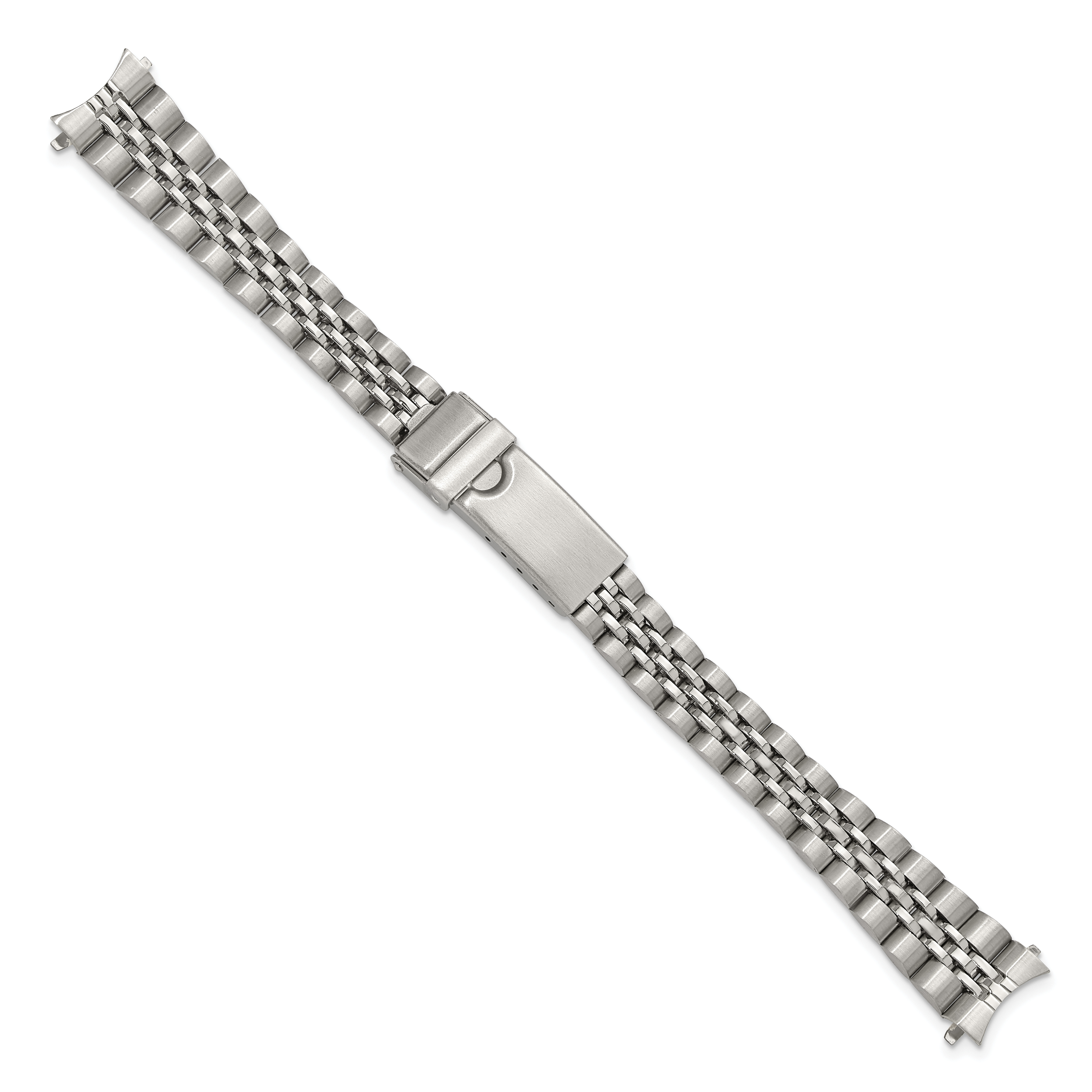 12mm, 14mm and 16mm Stainless Steel Jubilee Style Solid Link with Deployment Buckle 6.5 inch Watch Band Secondary image