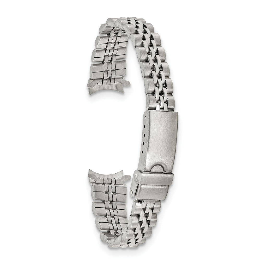12mm, 14mm and 16mm Stainless Steel Jubilee Style Solid Link with Deployment Buckle 6.5 inch Watch Band