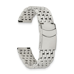 20mm Stainless Steel Breitling Navitimer Style Solid Link with Deployment Buckle 7.5 inch Watch Band