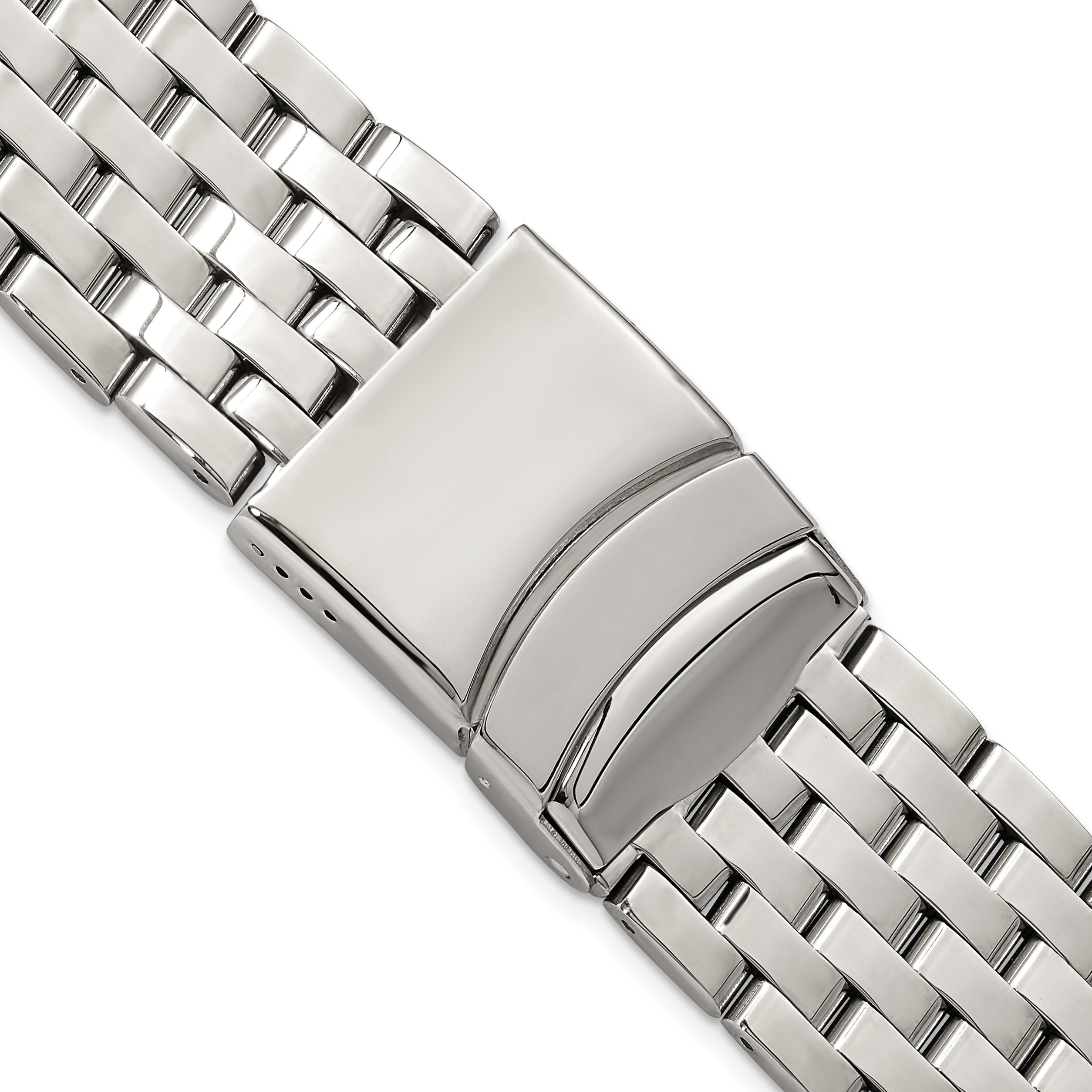 20mm Stainless Steel Breitling Navitimer Style Solid Link with Deployment Buckle 7.5 inch Watch Band