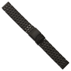 20mm Black PVD-plated Stainless Steel Breitling Navitimer Style Solid Link with Deployment Buckle 7.5 inch Watch Band