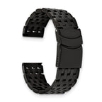 Navitimer-Style Solid-Link Watch Band in Black PVD Stainless Steel - Sophia Jewelers
