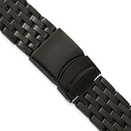 20mm Black PVD-plated Stainless Steel Breitling Navitimer Style Solid Link with Deployment Buckle 7.5 inch Watch Band
