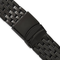 20mm Black PVD-plated Stainless Steel Breitling Navitimer Style Solid Link with Deployment Buckle 7.5 inch Watch Band