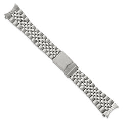 18mm, 20mm and 22mm Stainless Steel Jubilee Style Solid Link with Deployment Buckle 7 inch Watch Band