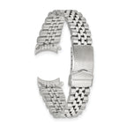 18mm, 20mm and 22mm Stainless Steel Jubilee Style Solid Link with Deployment Buckle 7 inch Watch Band