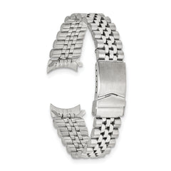 18mm, 20mm and 22mm Stainless Steel Jubilee Style Solid Link with Deployment Buckle 7 inch Watch Band