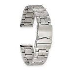 20mm Satin Finish Stainless Steel Folded Link Style with Fold Over Deployment Buckle 7.5 inch Watch Band