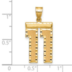 Large Number 11 Charm in 14K Yellow Gold, Diamond-Cut - Sophia Jewelers