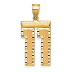 Large Number 11 Charm in 14K Yellow Gold, Diamond-Cut - Sophia Jewelers