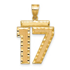 Large Number 17 Charm in 14K Yellow Gold, Diamond-Cut - Sophia Jewelers