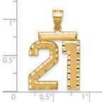 Large Number 21 Charm in 14K Yellow Gold, Diamond-Cut - Sophia Jewelers