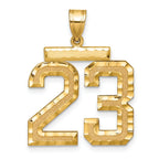 Large Number 23 Charm in 14K Yellow Gold, Diamond-Cut - Sophia Jewelers