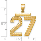 Number 27 Charm in 14K Yellow Gold, Diamond-Cut - Sophia Jewelers