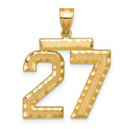 Number 27 Charm in 14K Yellow Gold, Diamond-Cut - Sophia Jewelers