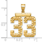 Large Number 33 Charm in 14K Yellow Gold, Diamond-Cut - Sophia Jewelers