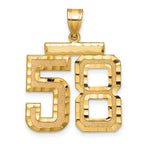 Number 58 Charm in 14K Yellow Gold, Diamond-Cut - Sophia Jewelers
