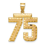 Large Number 75 Charm in 14K Yellow Gold, Diamond-Cut - Sophia Jewelers
