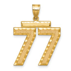 Large Number 77 Charm in 14K Yellow Gold, Diamond-Cut - Sophia Jewelers