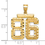 Number 86 Large Charm in 14K Yellow Gold, Brushed & Diamond-Cut - Sophia Jewelers