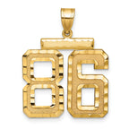 Number 86 Large Charm in 14K Yellow Gold, Brushed & Diamond-Cut - Sophia Jewelers