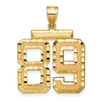 Large Number 89 Charm in 14K Yellow Gold, Brushed & Diamond-Cut - Sophia Jewelers
