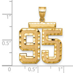 Large Number 95 Charm in 14K Yellow Gold, Brushed & Diamond-Cut - Sophia Jewelers