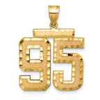 Large Number 95 Charm in 14K Yellow Gold, Brushed & Diamond-Cut - Sophia Jewelers