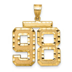 Large Number 98 Charm in 14K Yellow Gold, Brushed & Diamond-Cut - Sophia Jewelers