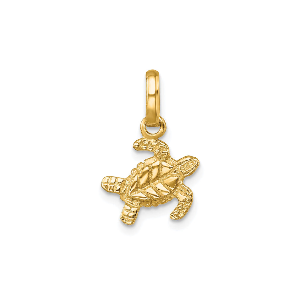 Swimming Turtle Pendant in Gold-Plated Sterling Silver - Sophia Jewelers
