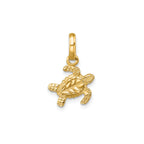 Swimming Turtle Pendant in Gold-Plated Sterling Silver - Sophia Jewelers