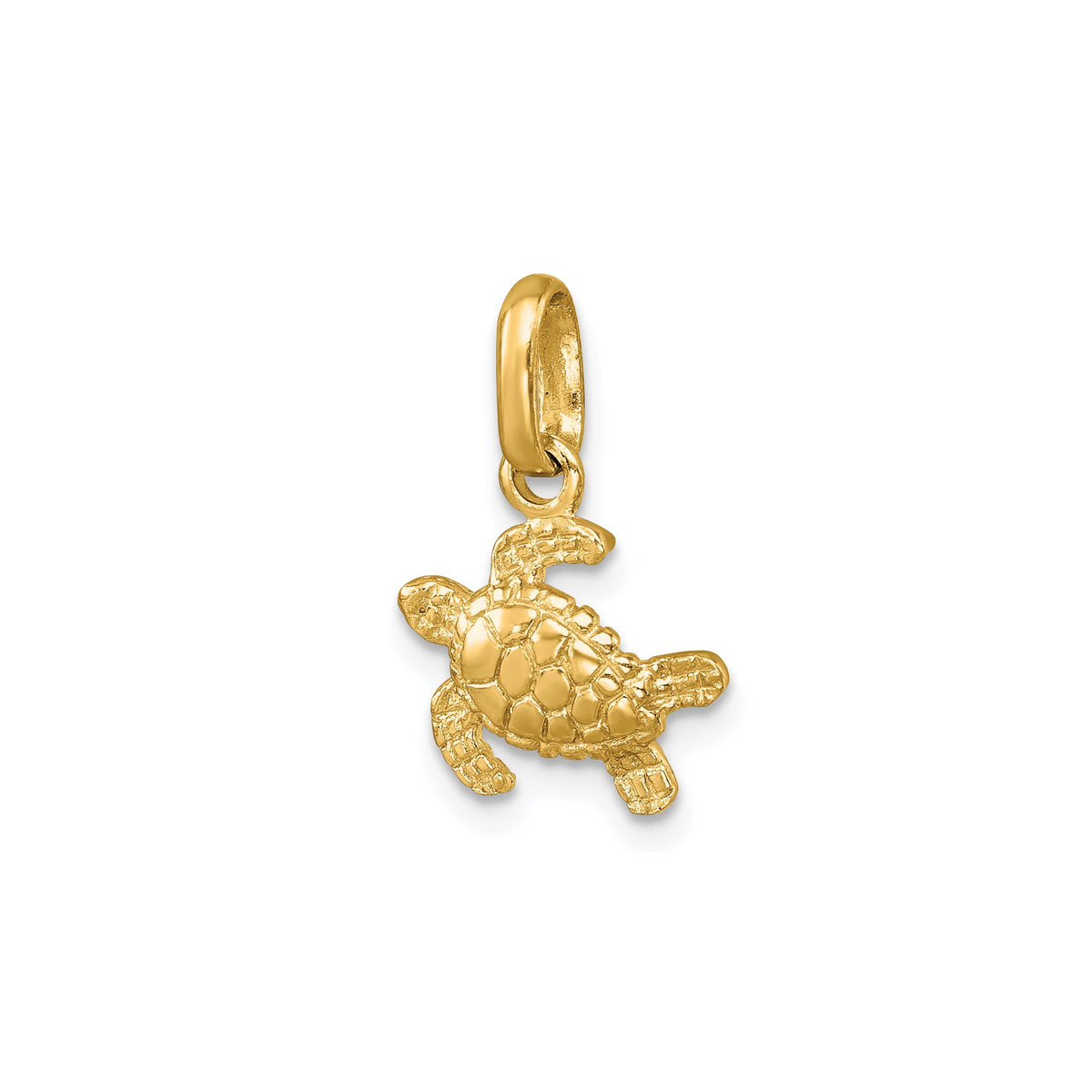 Swimming Turtle Pendant in Gold-Plated Sterling Silver - Sophia Jewelers