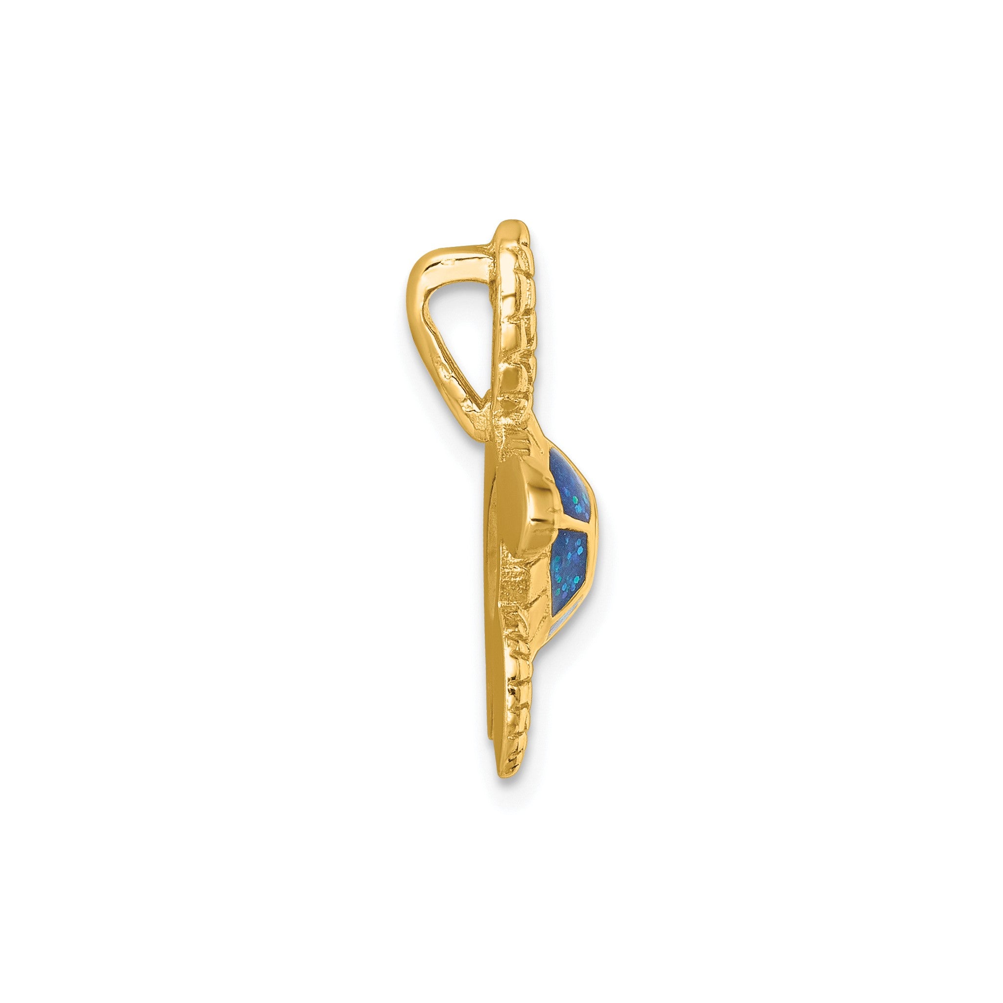 Enameled Swimming Turtle Chain Slide in Gold-Plated Sterling Silver Secondary image