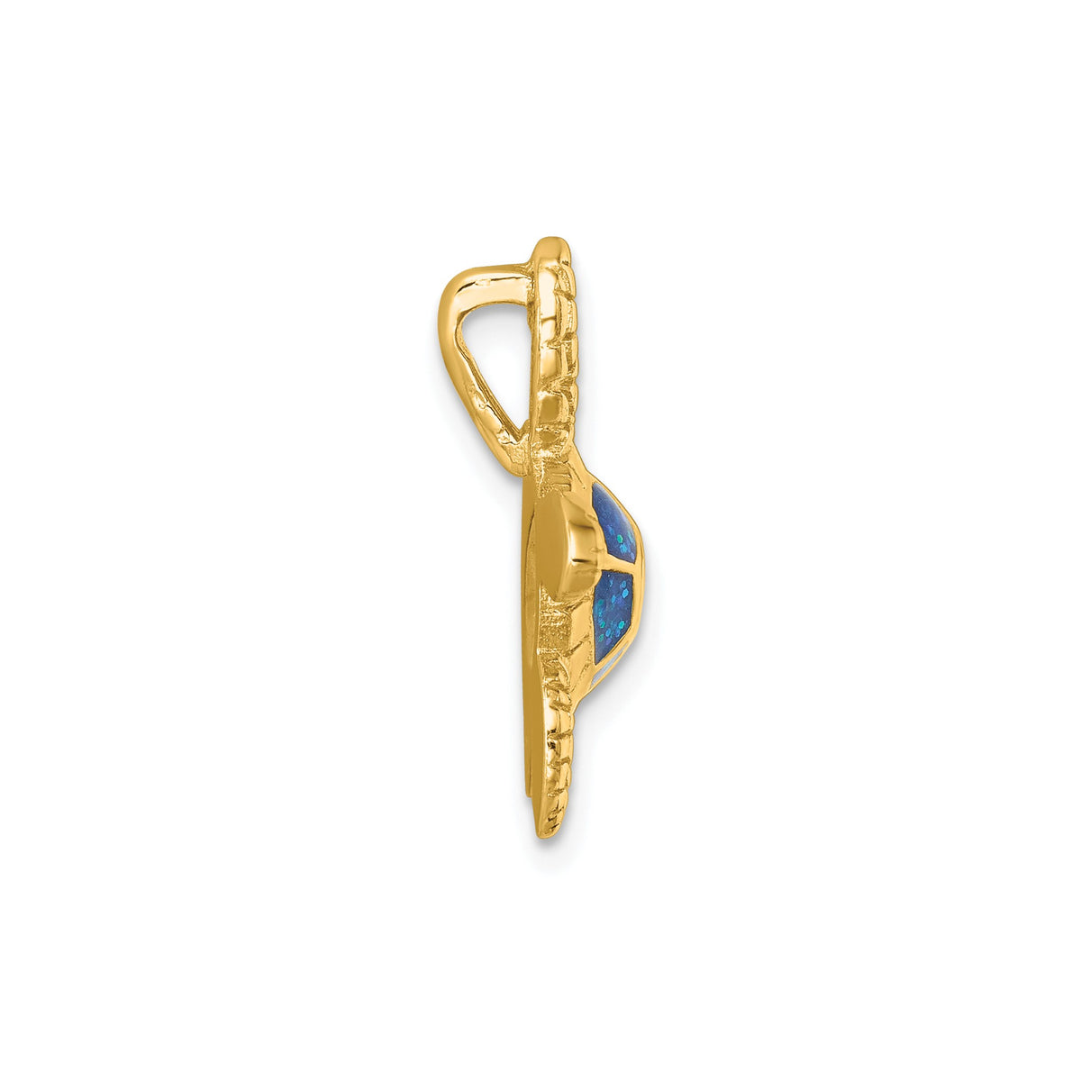 Enameled Swimming Turtle Chain Slide in Gold-Plated Sterling Silver - Sophia Jewelers