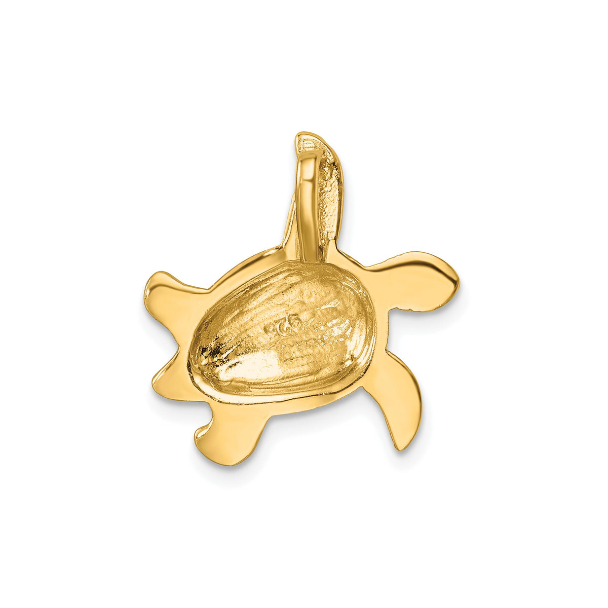 Enameled Swimming Turtle Chain Slide in Gold-Plated Sterling Silver - Sophia Jewelers