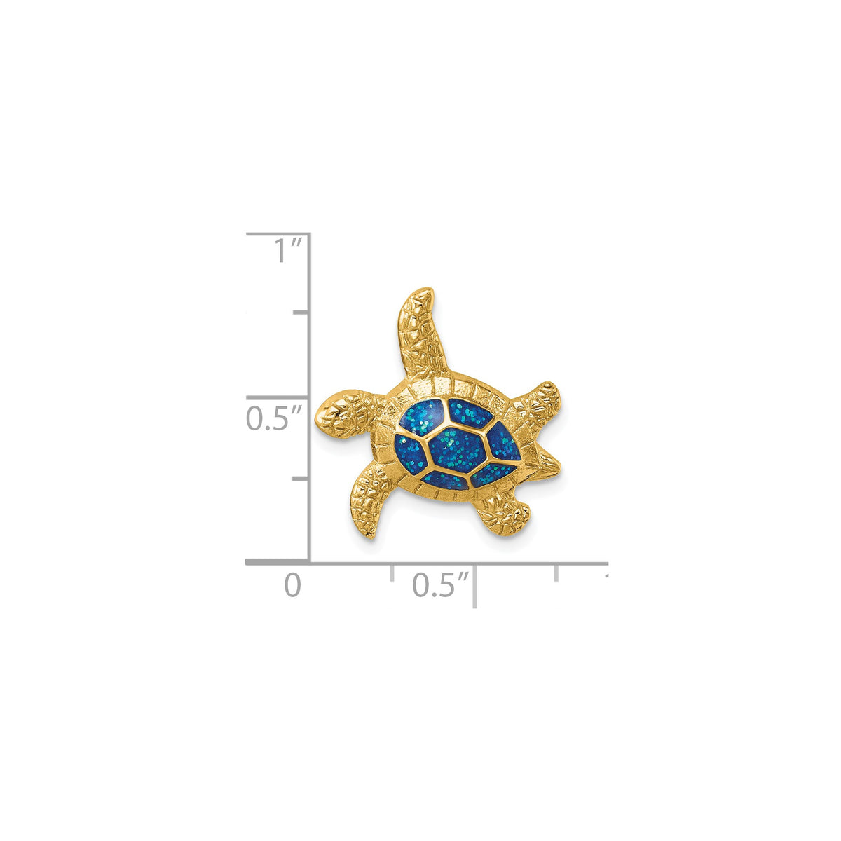 Enameled Swimming Turtle Chain Slide in Gold-Plated Sterling Silver - Sophia Jewelers