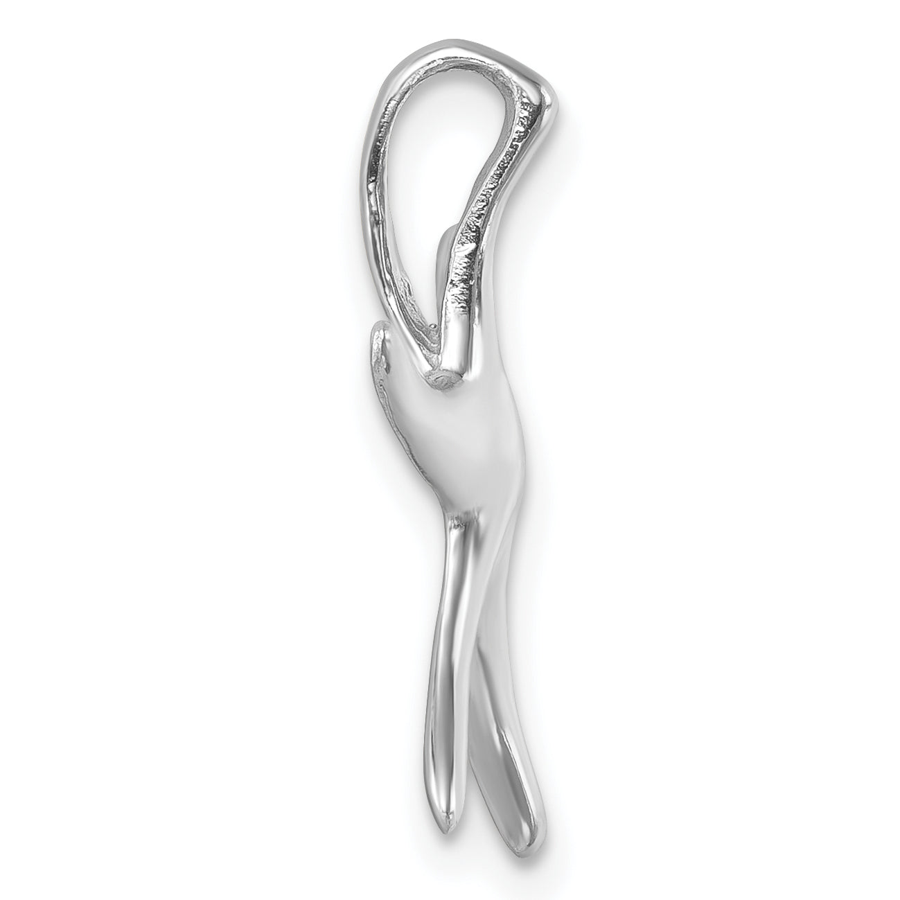 Sterling Silver Rhodium-Plated Polished Sea Star Chain Slide Secondary image