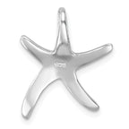 Sterling Silver Rhodium-plated Polished Sea Star Chain Slide