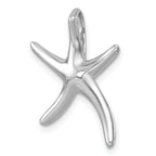 Sterling Silver Rhodium-plated Polished Sea Star Chain Slide